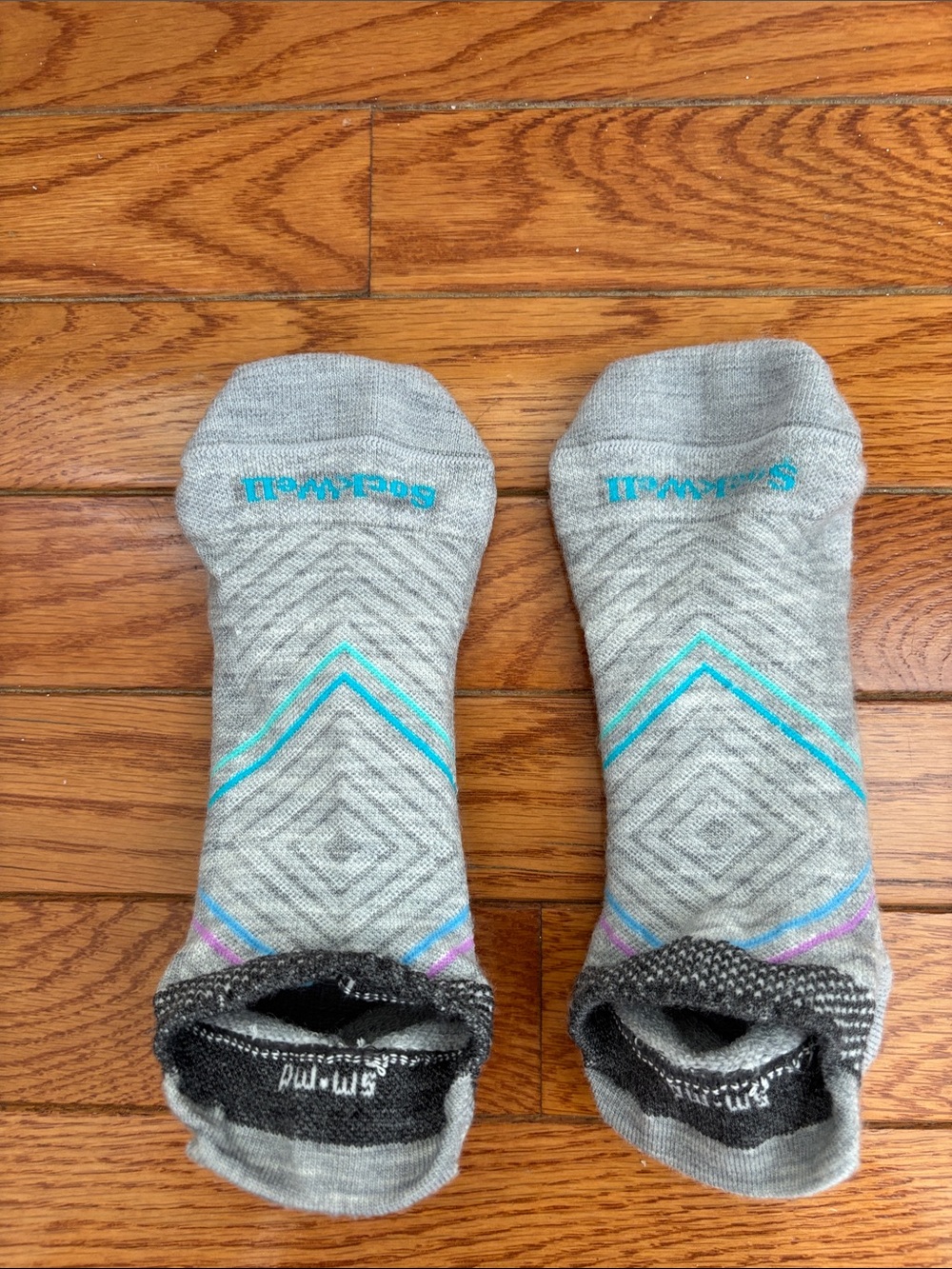 Stance Women’s No-Show Socks in Gray with Teal Chevron